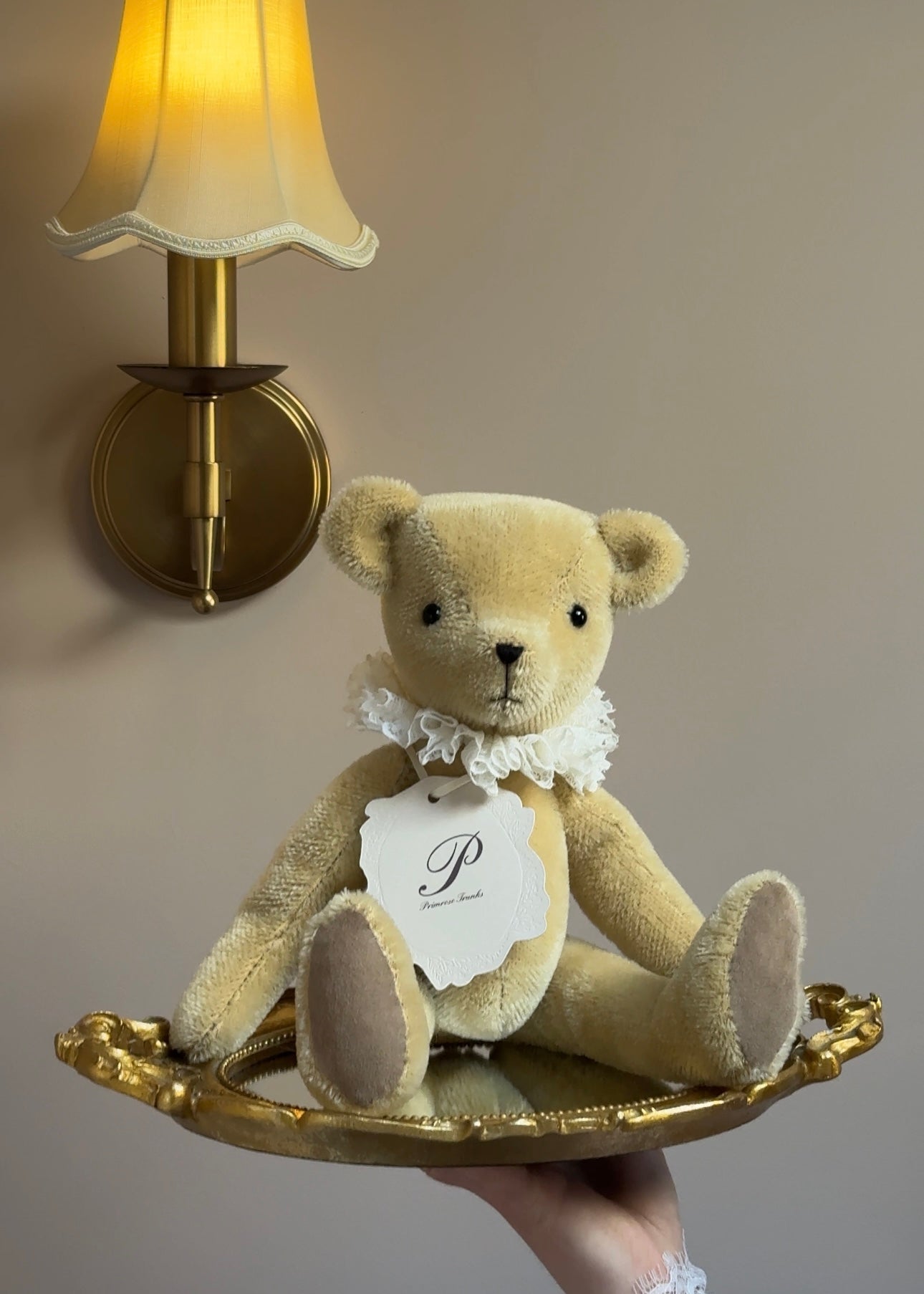 PRIMROSE TRUNKS PRIMROSE TRUNK BABY GIFT SET GREEN TRUNK ROMPER BLANKET BEAR BRUSH MUSLIN UK