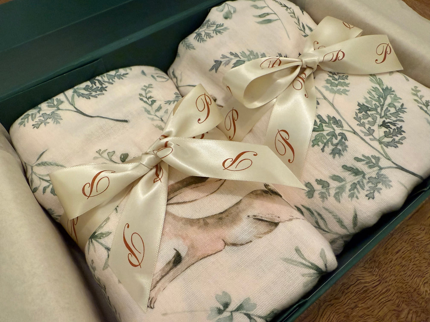 Fern & Bunny Cotton Muslins with Gift Box