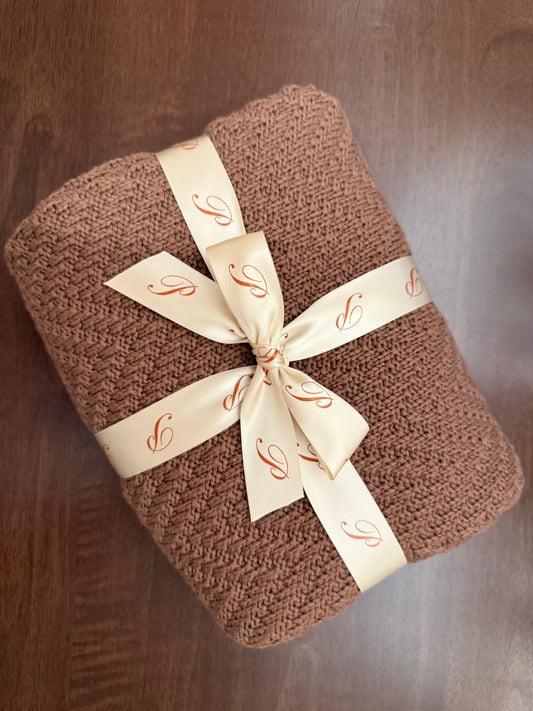 Organic Cotton Mocha Knit Blanket