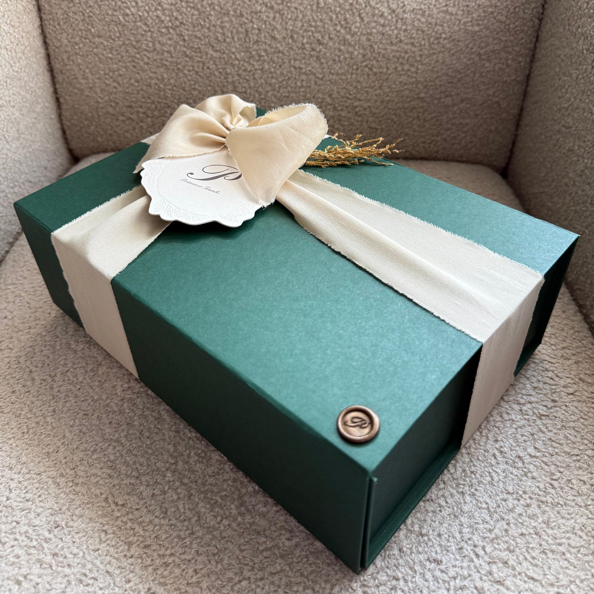 Primrose Trunks Matching Knit Brown Baby Romper Blanket Premium Gift Box Wooden Buttons